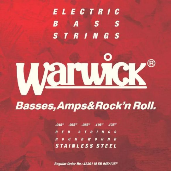 WARWICK BASSZUSHÚRKÉSZLET M5B ROZSDAMENTES ACÉL .045 .065 .085 .105 .135