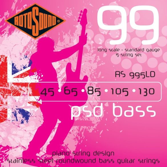 Rotosound RS995LDG acél, 045-130 5 húros szett