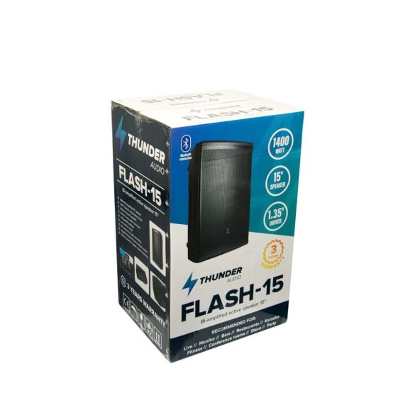 Thunder FLASH-15 700/1400W (15″) Bi-Amp aktív hangfal + TWS Bluetooth