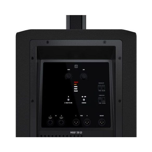 LD Systems MAUI® 28 G3 kompakt oszlop PA rendszer, kardioid iránykarakterisztika, fekete